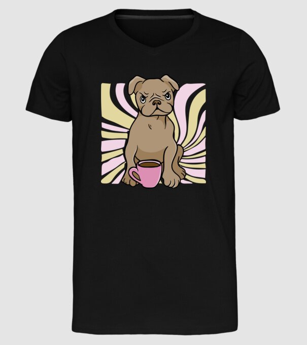 Grumpy Bulldog minta fekete pólón