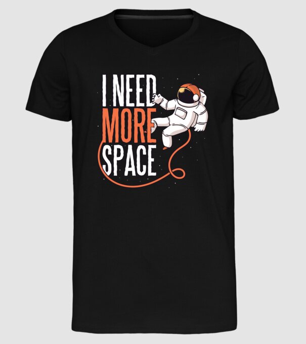 I need more space űrhajós póló minta fekete pólón