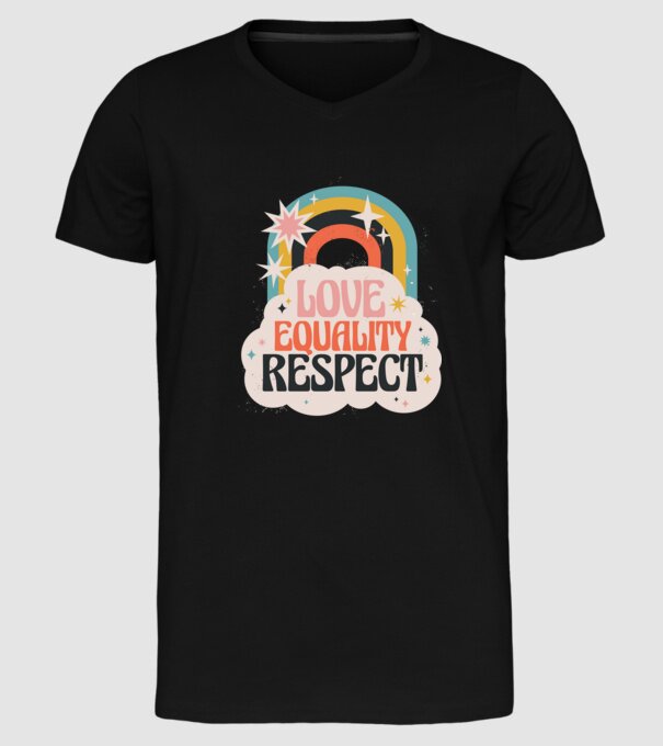 Love equality respect minta fekete pólón