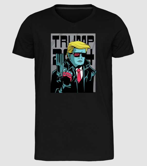 Trump Terminator 2024 minta fekete pólón