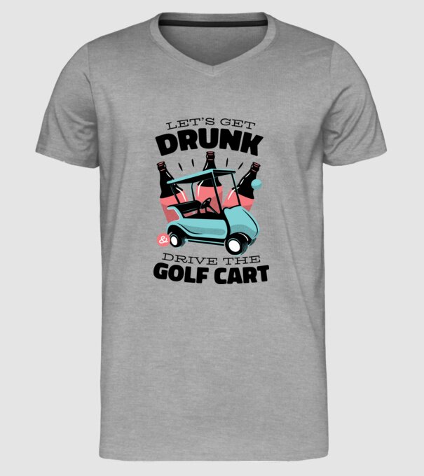 Golf kocsi minta szürke pólón