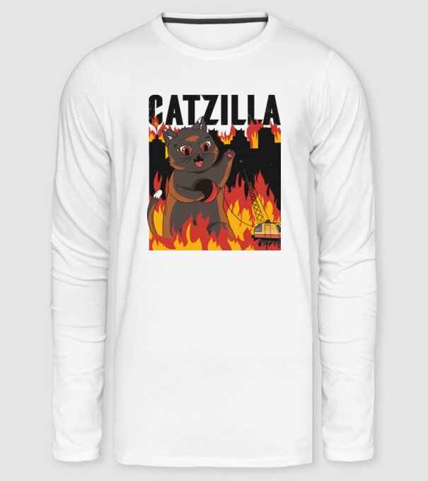 Anime Catzilla minta fehér pólón
