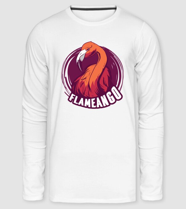Flamingo minta fehér pólón