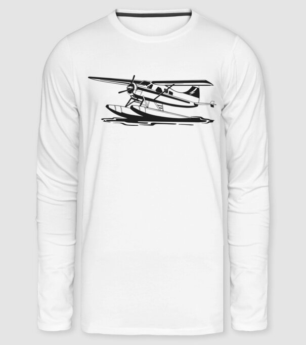 Hydroplane repülő minta fehér pólón