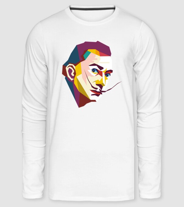 Salvador Dali absztrakt minta fehér pólón