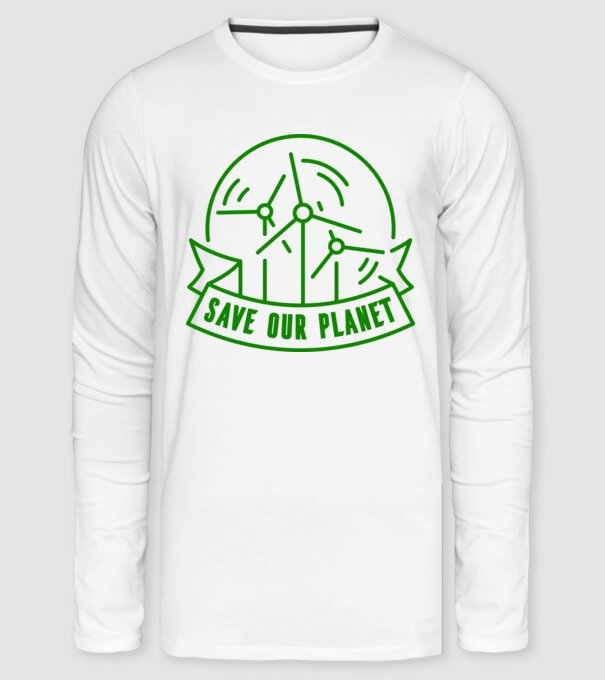 Save Our Planet - Föld napja minta fehér pólón
