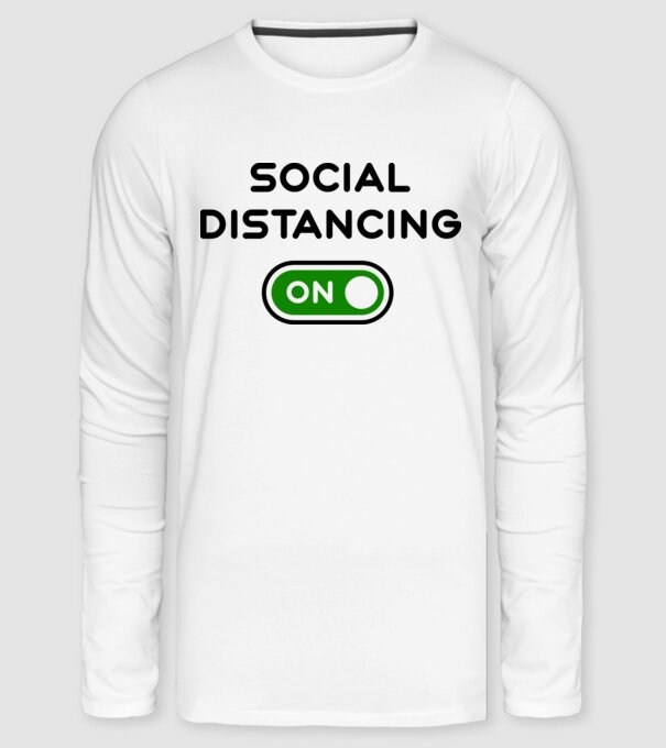 Social distancing on minta fehér pólón
