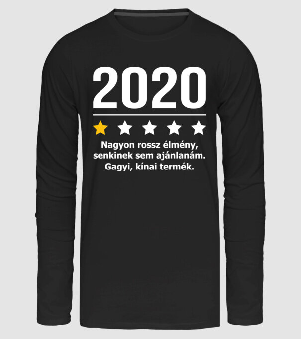 2020 értékelés - gagyi kínai termék minta fekete pólón