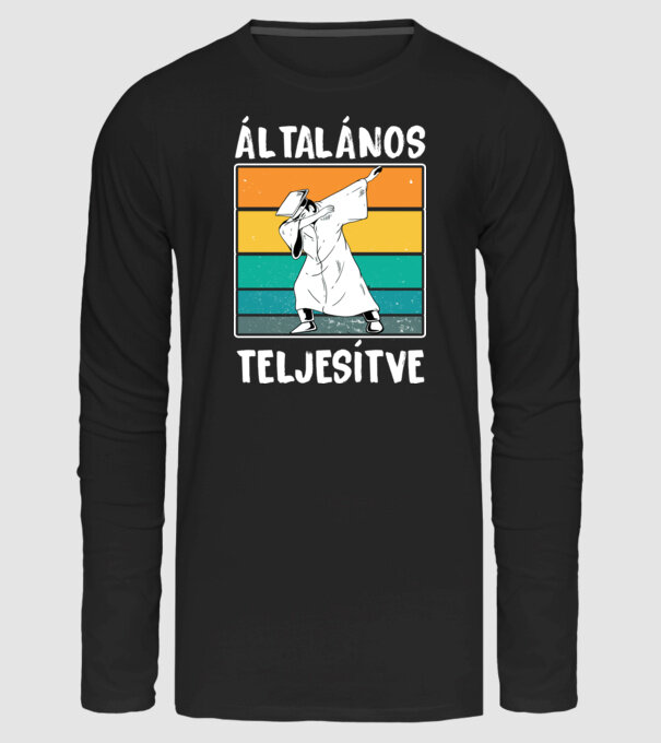 Általános teljesítve retro minta fekete pólón