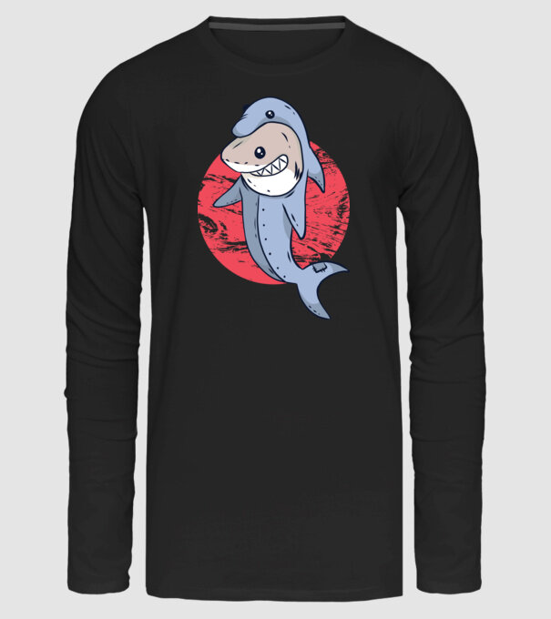 Cápa Delfin jelmezben minta fekete pólón