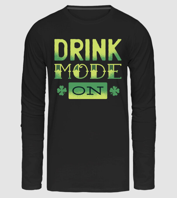 Drink mode on - Ivás mód beindítva minta fekete pólón