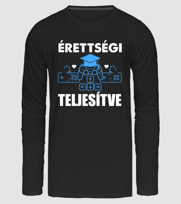 Érettségi teljesítve Ballagásra minta fekete pólón