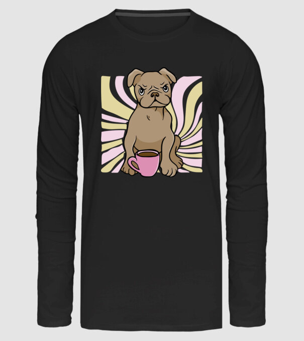 Grumpy Bulldog minta fekete pólón