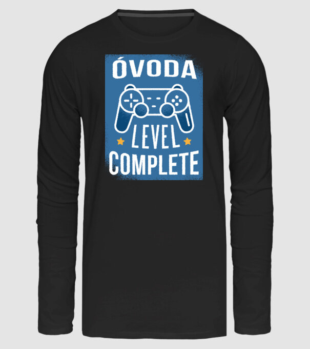 Óvoda level completed minta fekete pólón