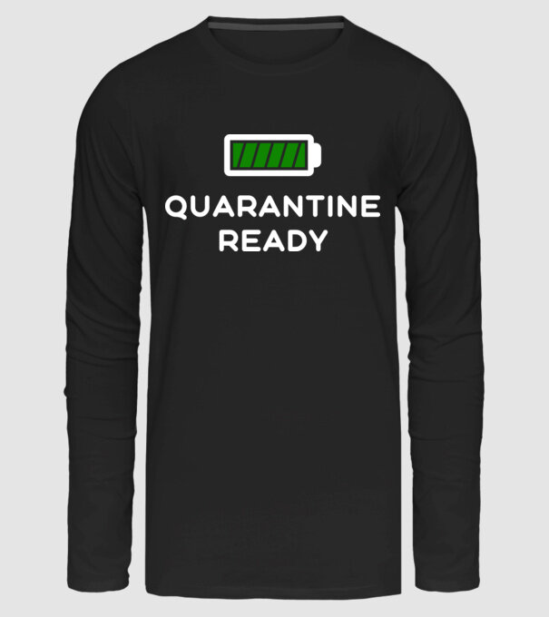 Quarantine ready minta fekete pólón