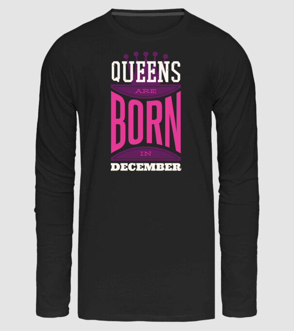 Queens are born in December minta fekete pólón