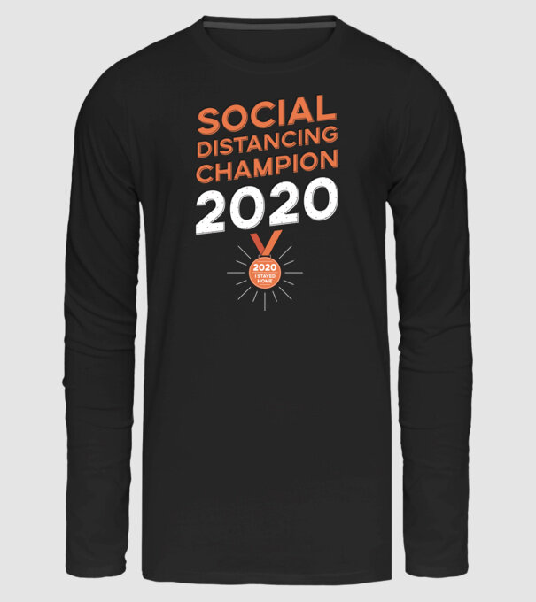 Social Distancing Bajnok 2020 minta fekete pólón
