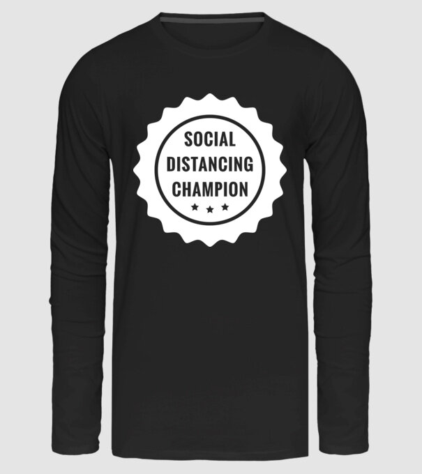 Social distancing champion minta fekete pólón