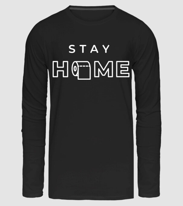 Stay home Wc papír minta fekete pólón