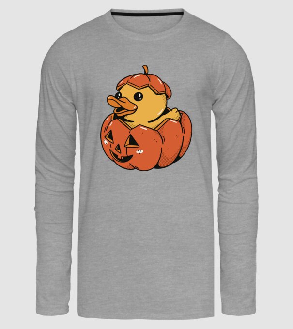 Gumikacsa Pumpkin Halloween minta szürke pólón