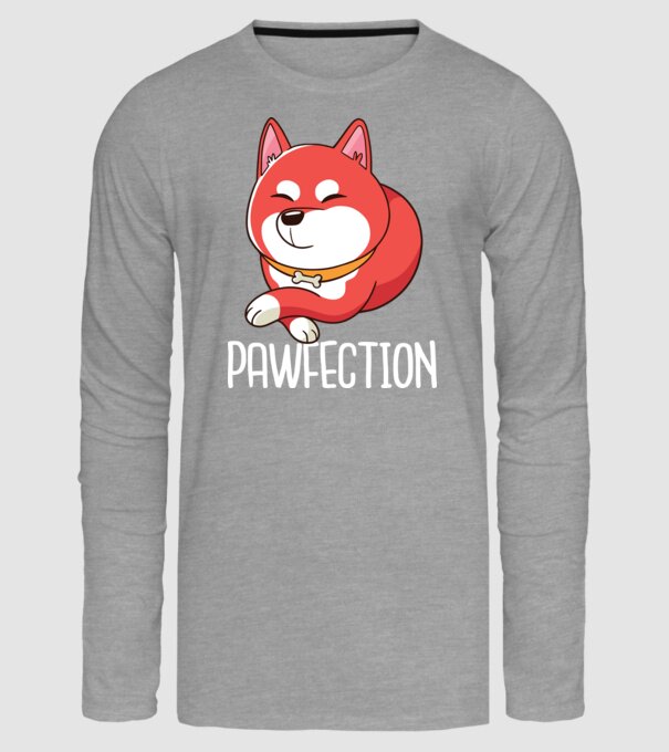 Pawfection Tökéletes Shiba minta szürke pólón
