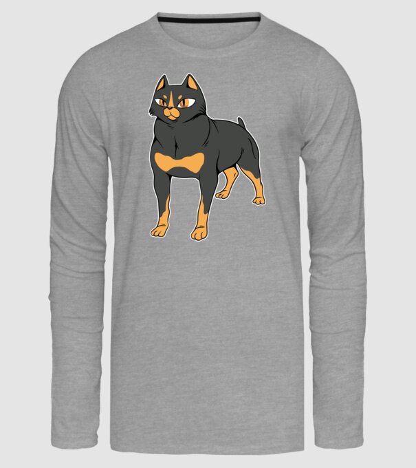 Rottweiler Cica minta szürke pólón