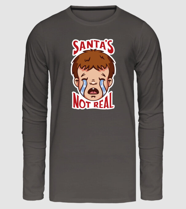 Santa is not real minta sötétszürke pólón