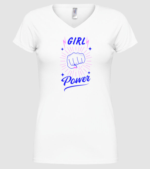 Girl Power Nőnap minta fehér pólón