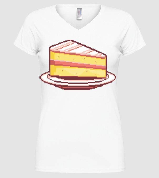 Pixel torta minta fehér pólón