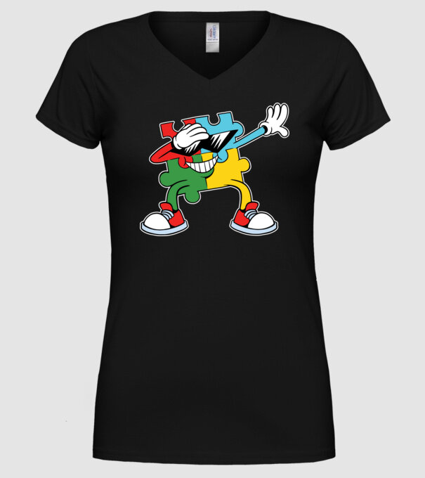 Autista DAB Puzzle minta fekete pólón
