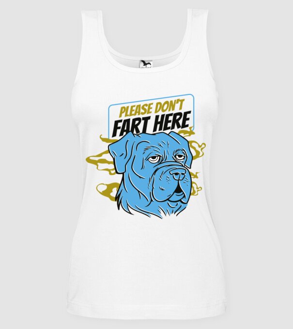 Dont fart dog minta fehér pólón