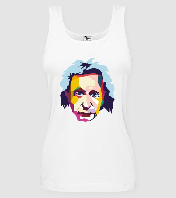 Einstein absztrakt minta fehér pólón