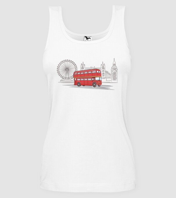 London Bus minta fehér pólón