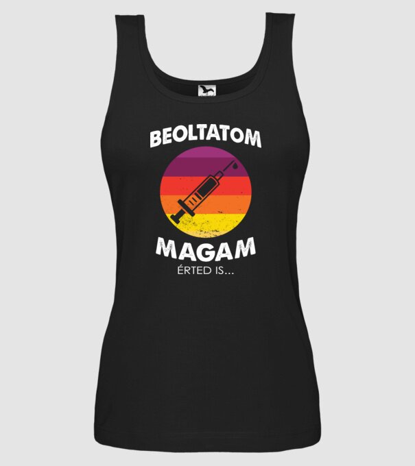 Beoltatom magam, Érted is... minta fekete pólón