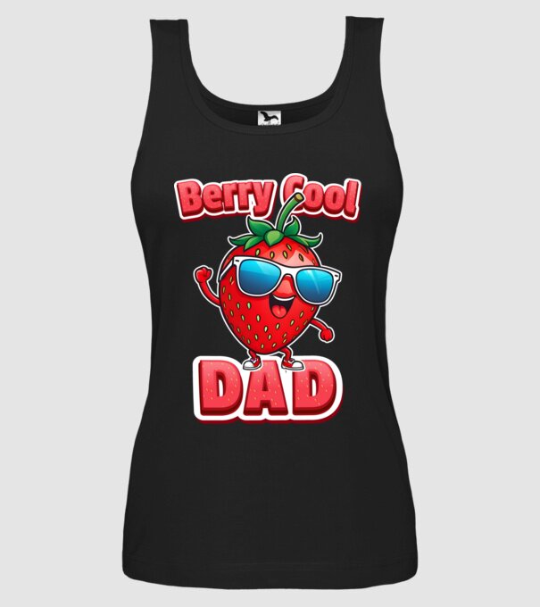Berry Cool Dad Eper Napszemüvegben minta fekete pólón
