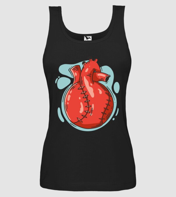 Softball Heart minta fekete pólón