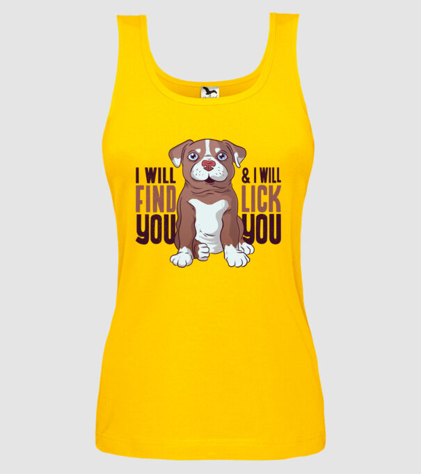 Pitbull - I will find you and I will lick you minta sárga pólón