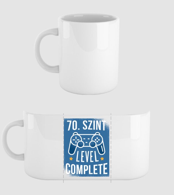 70. szint level completed minta fehér pólón