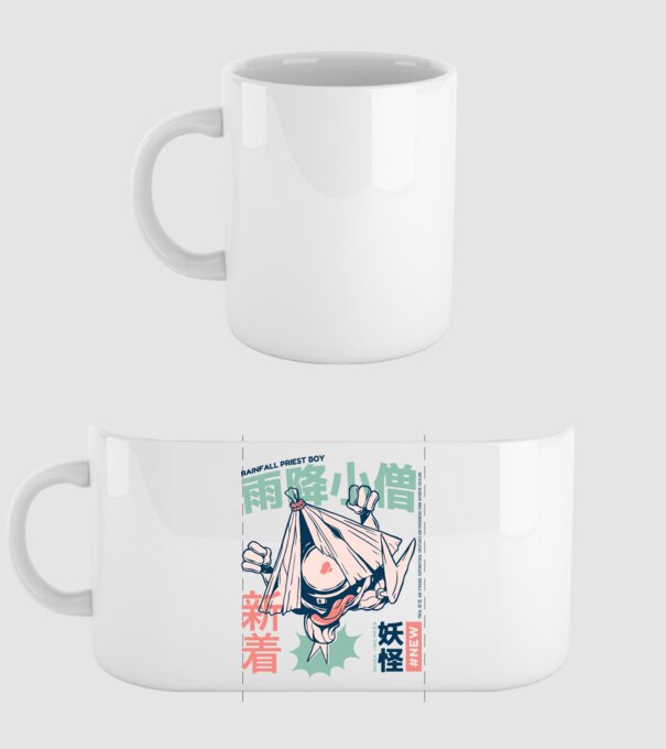 Amefuri Kozo Yokai minta fehér pólón