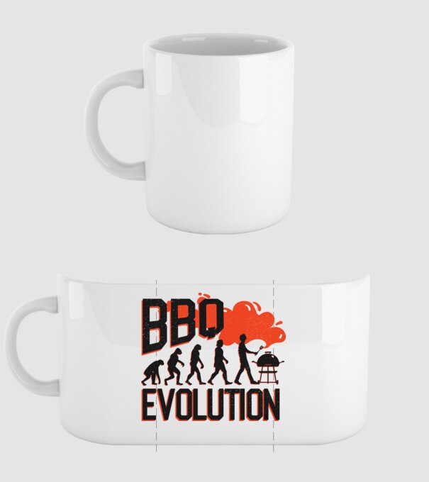 BBQ Evolúció Grillezés minta fehér pólón