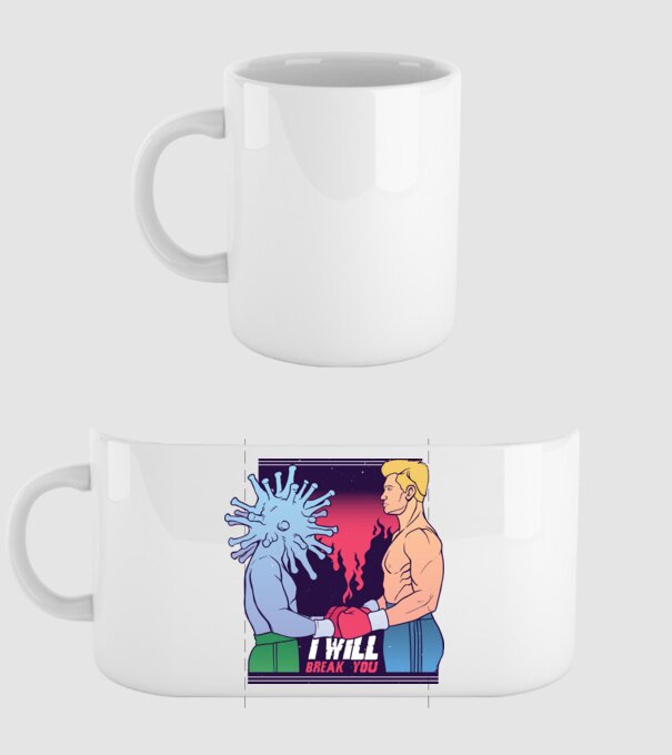 Boxing Virus minta fehér pólón