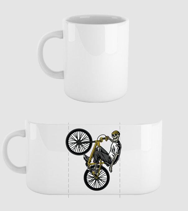 Csontváz BMX minta fehér pólón