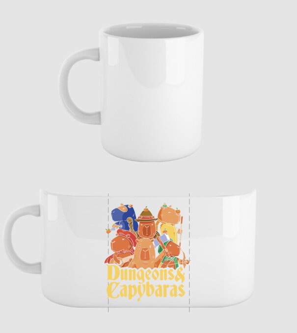 Dungeons and Capybaras minta fehér pólón