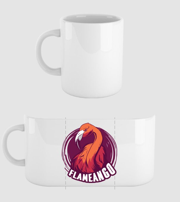 Flamingo minta fehér pólón