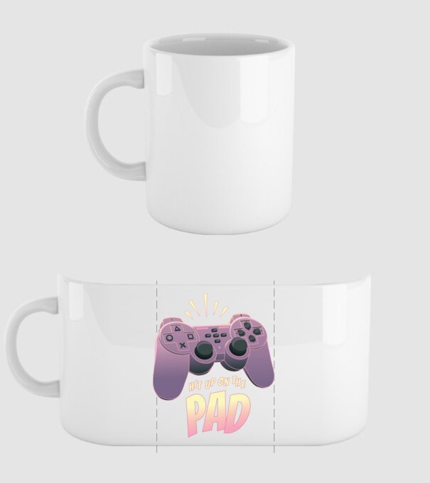 Gamer Kontroller minta fehér pólón