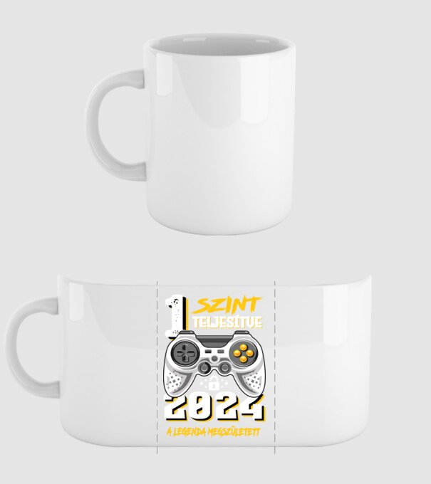 GAMER szint teljesítve 1. 2024 minta fehér pólón