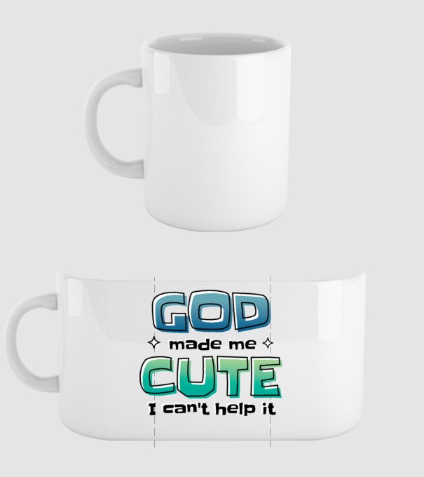 God made me cute minta fehér pólón