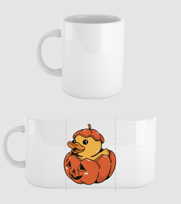 Gumikacsa Pumpkin Halloween minta fehér pólón