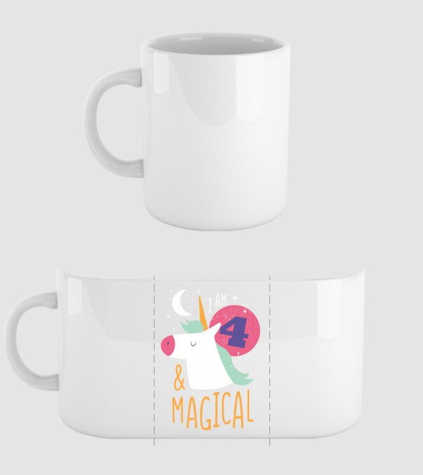 I'm 4 and Magical Unikornis minta fehér pólón