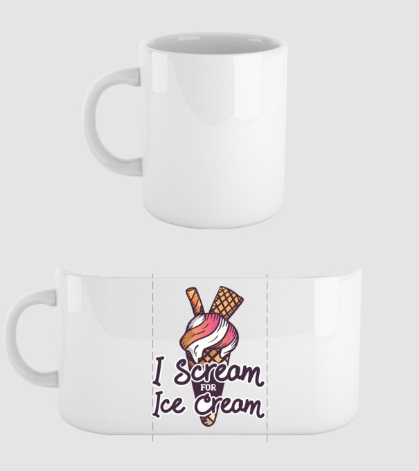 I Scream for Ice Cream minta fehér pólón